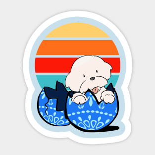 Dog in the egg Sticker